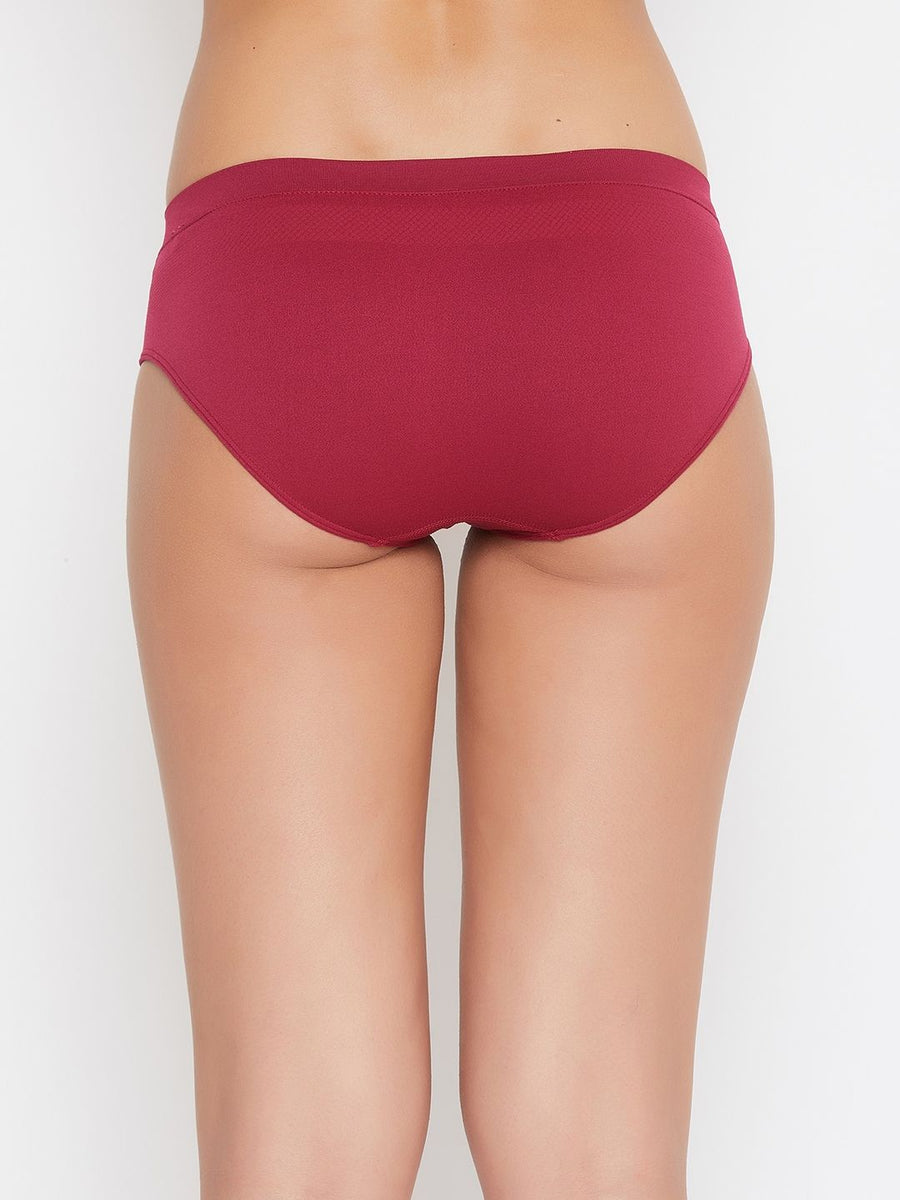 Seamless Women's Mid Waist Solid Assorted Regular Fit Panty Combo