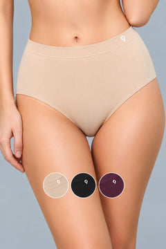 Seamless  High-Rise Soft & Lightweight Hipster Briefs (Pack of 3)