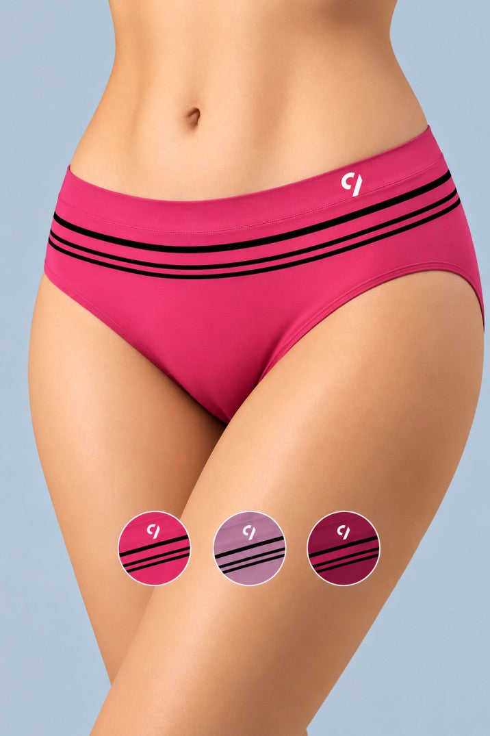 Seamless Striped Briefs (Pack Of 3)