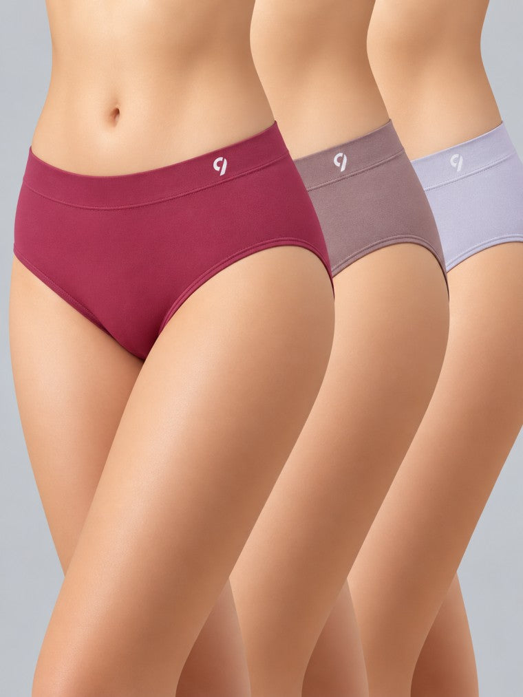 Seamless Ultra Soft & Comfort Mid Rise Panties (Pack Of 3)