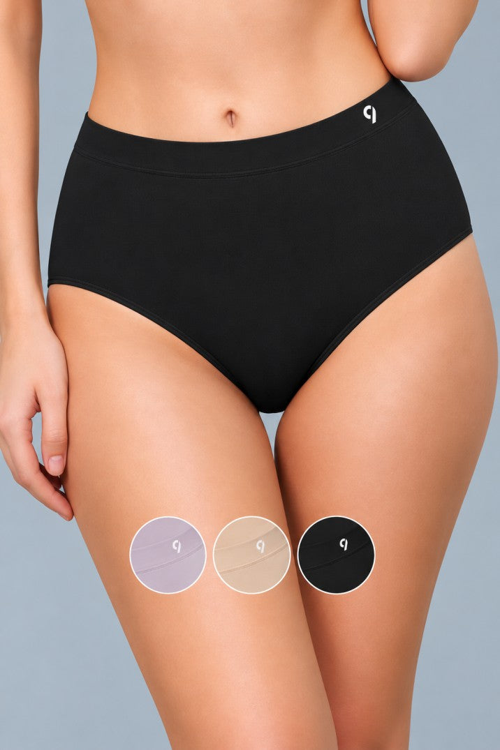 Seamless  High-Rise Soft & Lightweight Hipster Briefs (Pack of 3)
