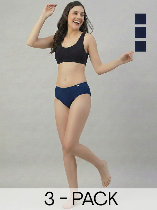 Women Seamless Mid-Rise Soft &Breathable Briefs(Pack Of 3)