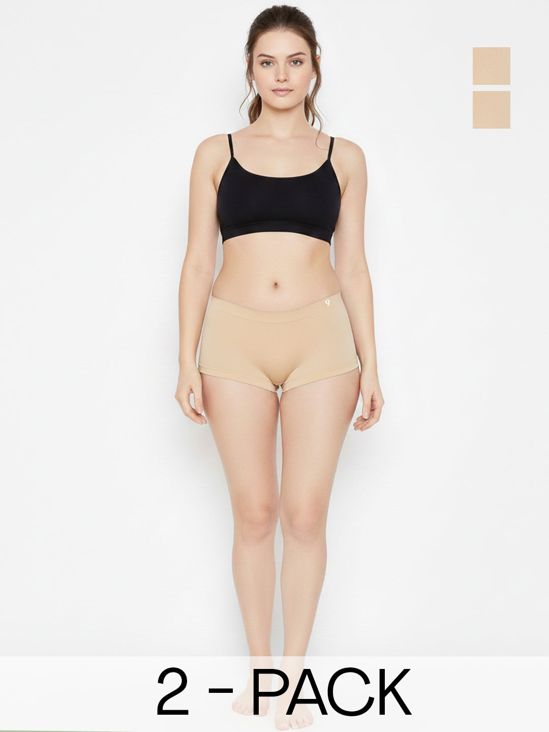 C9 Airwear Pack of 2 Seamless Breathable Boy Shorts Soft,Stretchy & Sweat-Friendly