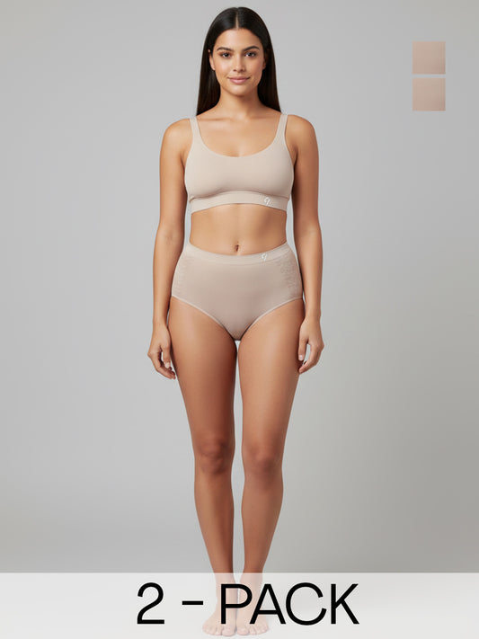 Women Seamless Hipster Daily-Comfort Briefs (Pack Of 2)