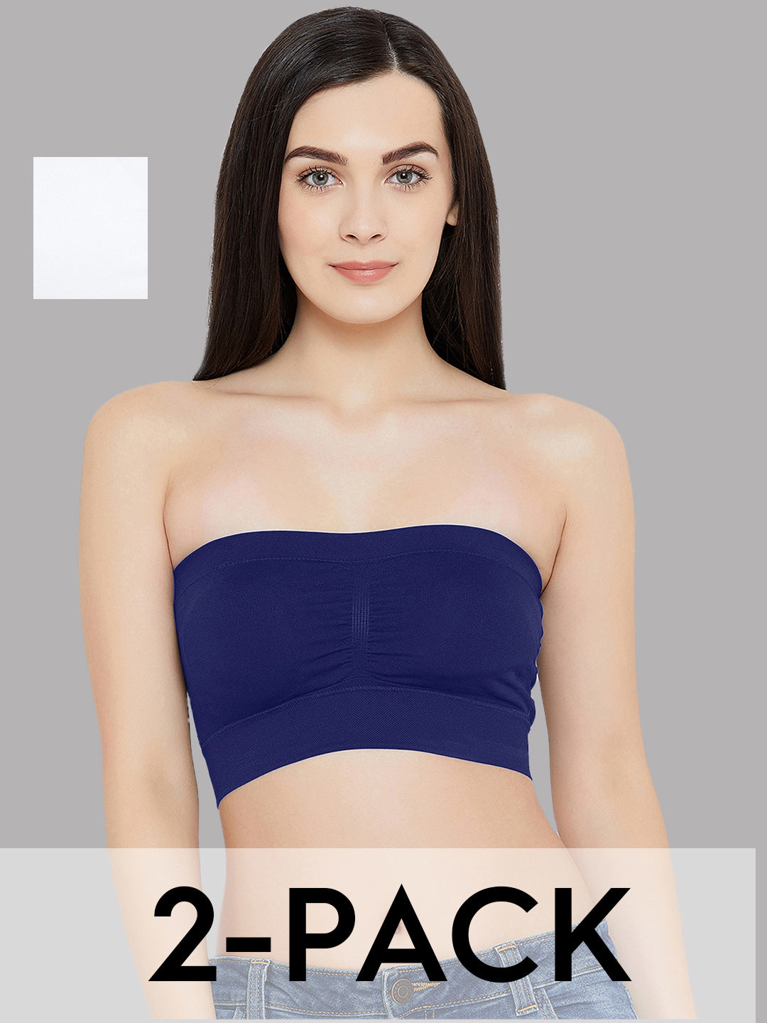 C9 AIRWEAR Seamless Navy & white Tube Bra (Pack of 2)