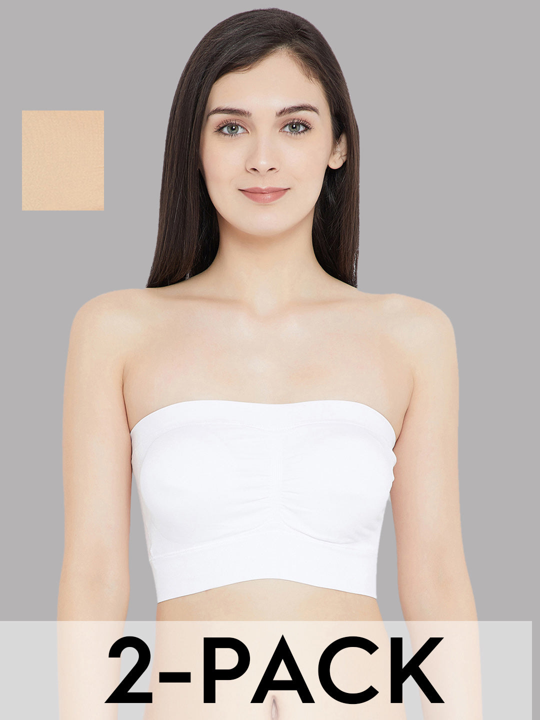 C9 AIRWEAR Seamless  White & Nude Tube Bra (Pack of 2)