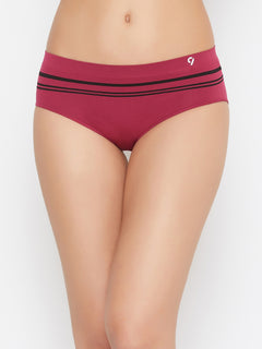 Seamless Striped Women's Solid regular Fit Panty