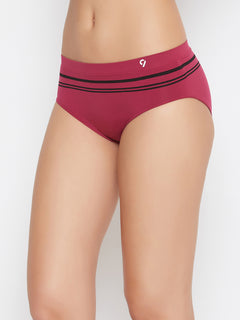 Seamless Striped Women's Solid regular Fit Panty