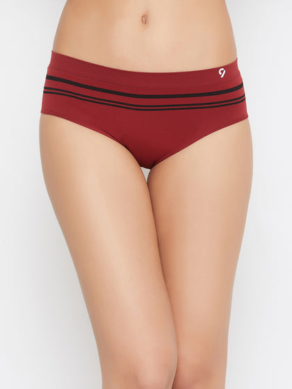 Seamless Striped Women's Mid Rise Solid Multicolor Combo