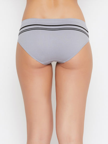 C9Airwear Solid Mid rise Grey Panty for women