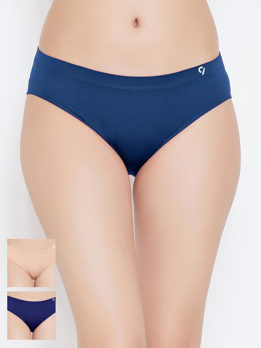 Seamless Solid Mid Waist Brief for Women