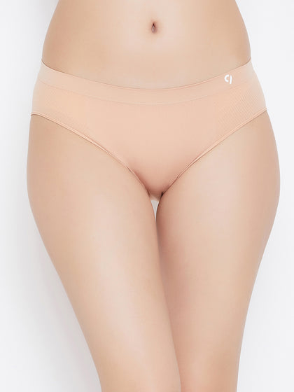 Seamless Solid Mid Waist Brief for Women