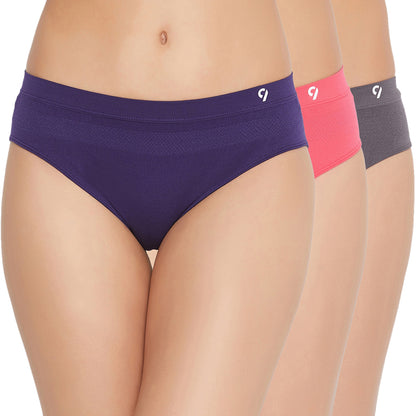 C9 AIRWEAR Women's Mid Rise Seamless Panty Combo (3 Packs)