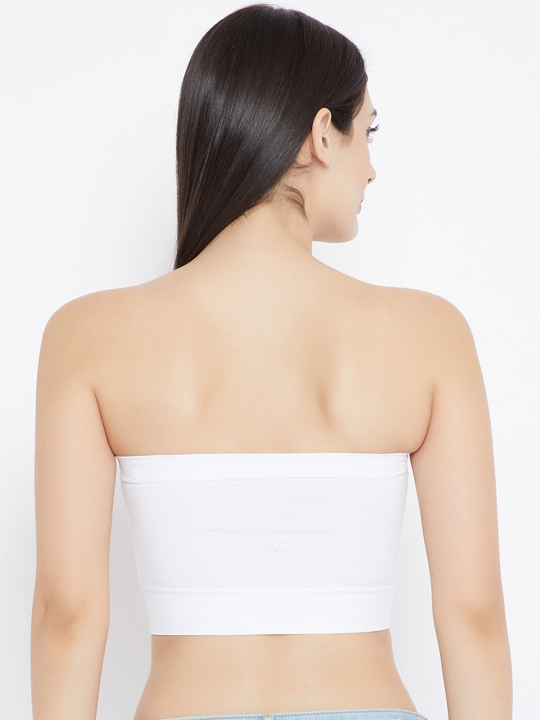 Seamless Solid Non-Wired Lightly With Detachable Straps Padded Tube Bra