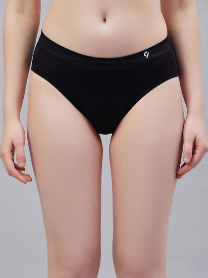 Seamless Solid Mid Wast Basic Panty for Women