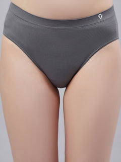 Seamless Solid Mid Wast Basic Panty for Women