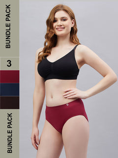 Seamless Solid  Mid Waist Basic Panty for Women