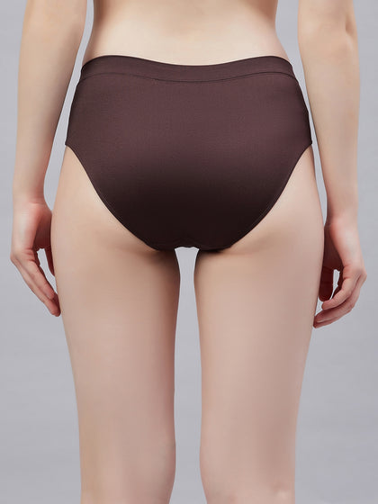 Seamless Solid  Mid Waist Basic Panty for Women