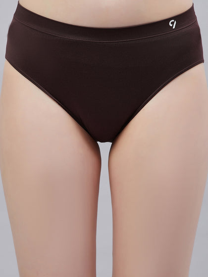 Seamless Solid  Mid Waist Basic Panty for Women