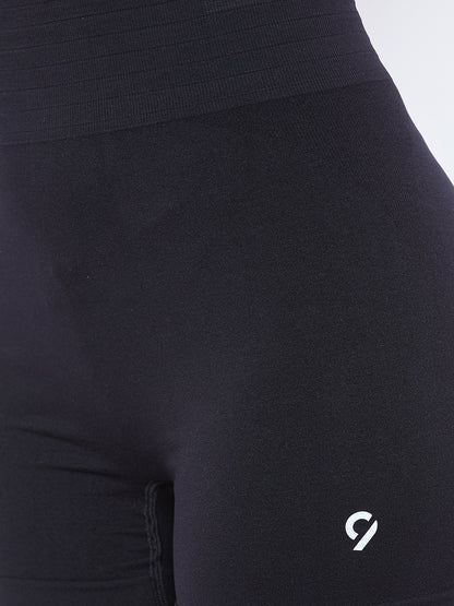 C9 Airwear Women Black Solid Regular Fit Sports Shorts - Black