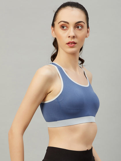 Seamless Sports Bra For Girls - Blue