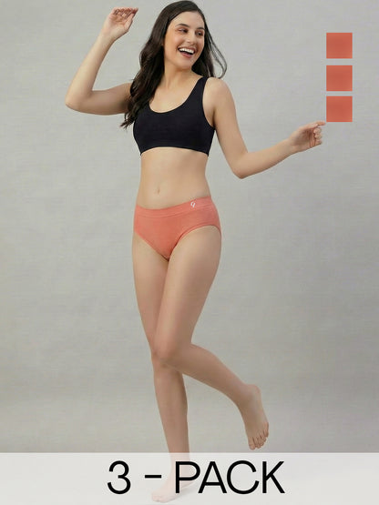 Women Seamless Mid-Rise Soft &Breathable Briefs(Pack Of 3)