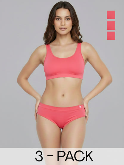 Women Seamless Mid-Rise Lightweight & Breathable Briefs (Pack Of 3)