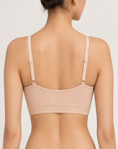 Seamless Solid Branded Ribbed structure Basic Bra