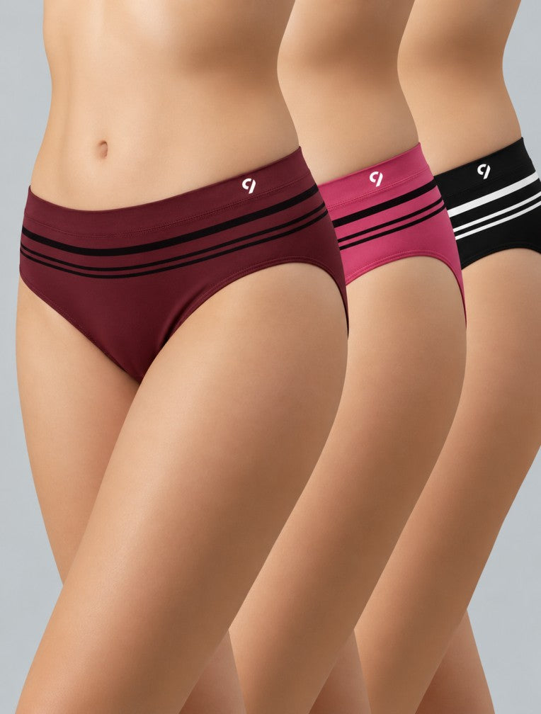 Seamless Striped Briefs (Pack Of 3)