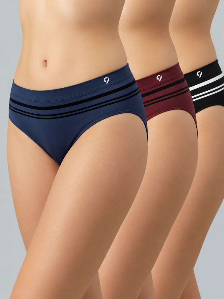 Seamless Striped Briefs - Pack Of 3
