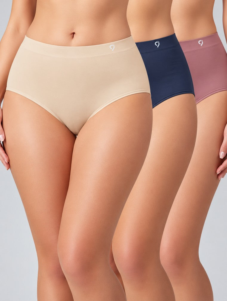 Seamless Soft Stretch Hipster Briefs (Pack of 3)
