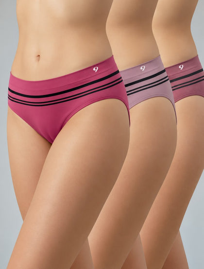 Seamless Striped Briefs - Pack of 3