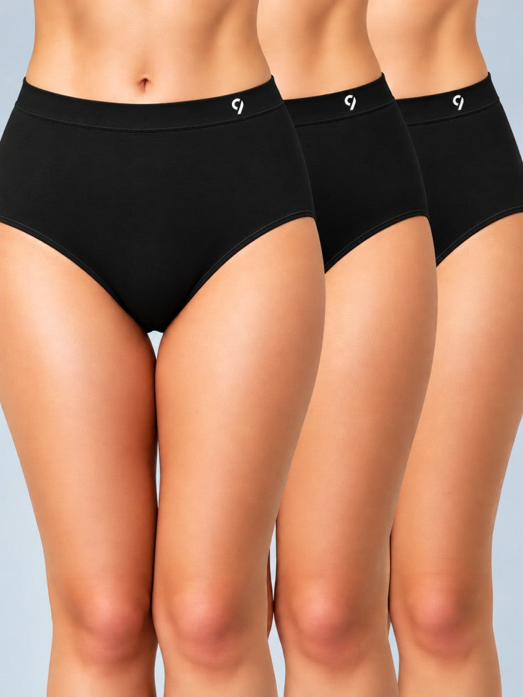 Seamless Hipster Briefs – Black (Pack of 3)
