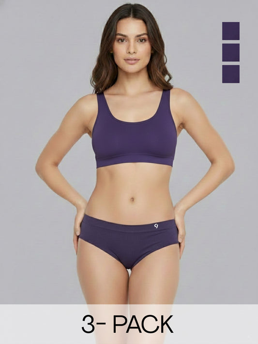 Women Seamless Mid-Rise Lightweight & Breathable Briefs (Pack Of 3)