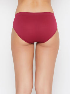 Seamless Women's Mid Waist Plain Solid Regular Fit Panty