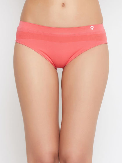 Seamless Women's Mid Waist Solid Assorted Regular Fit Panty Combo
