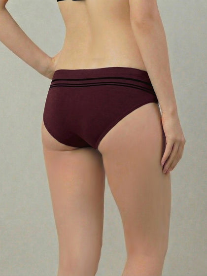 Women Striped Seamless Briefs Ultra Soft & Breathable (Pack Of 3)