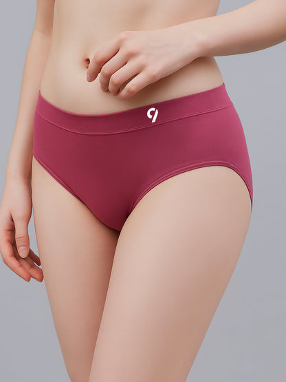 C9 Airwear Women's Mid Rise Seamless Pack of 3 Comfort Stretch Panties Breathable & Comfort Fit