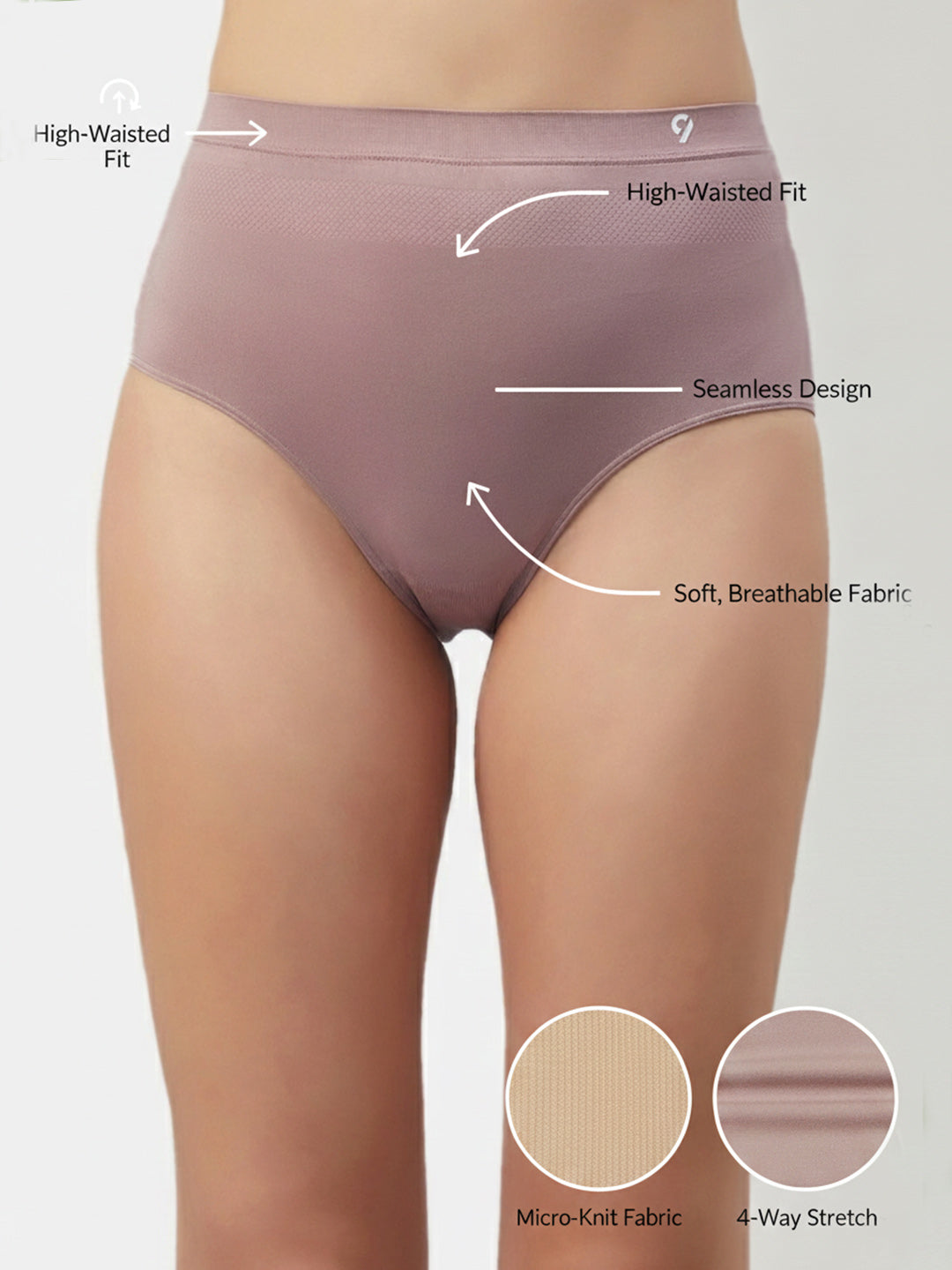 C9 Airwear Seamless Women's Hipster Pack of 3 Breathable Panties Quick-Dry