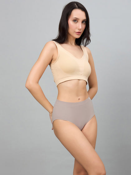 Seamless  High-Rise Soft & Lightweight Hipster Briefs (Pack of 3)