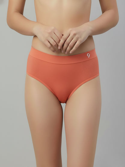 C9 Airwear Women Pack of 3 Mid-Rise Seamless Bikini BriefsFlexible 4-Way Stretch