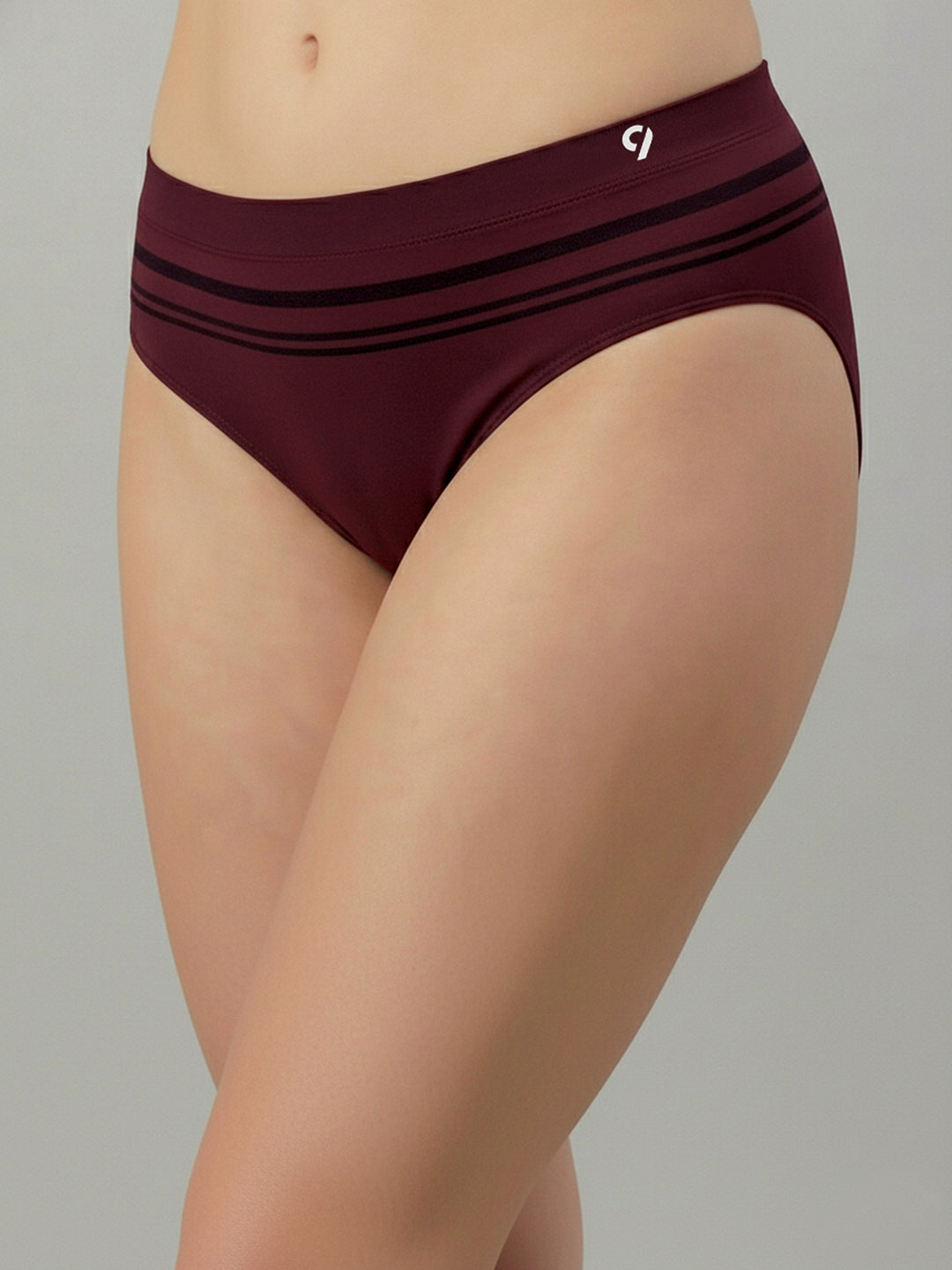 C9 Airwear Women Striped Seamless Bikini Briefs -Ultra Soft 4-Way Stretch