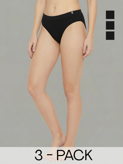 Women’s Seamless Ultra Soft & Breathable Mid Rise Panties (Pack Of 3)