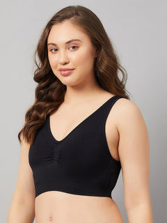 Seamless Women`s Full Coverage Basic Bra with Removable Pads
