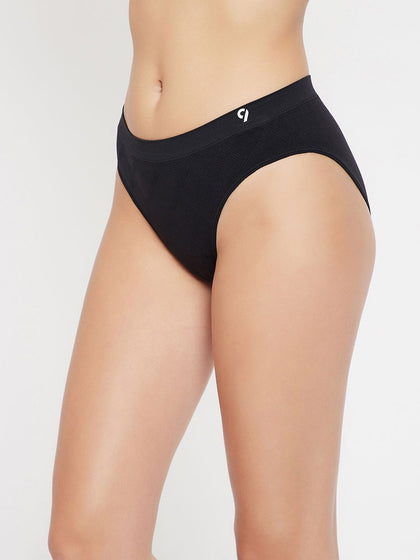 Seamless Women's Mid Waist Solid Briefs