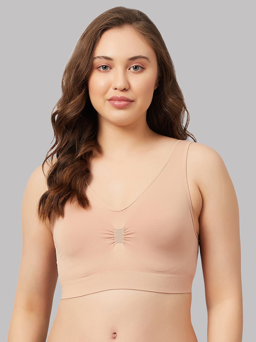 Seamless Women`s Full Coverage Basic Bra with Removable Pads