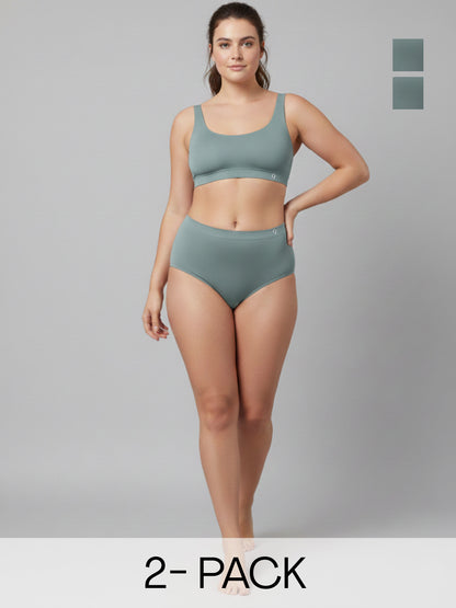Women's Seamless Soft Waistband & Comfort Hipster Briefs (Pack Of 2)