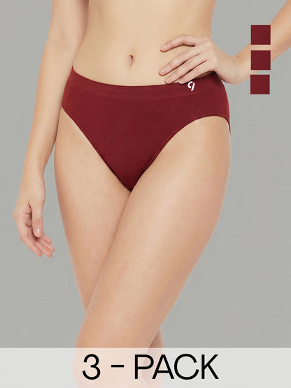 Women’s Seamless Ultra Soft & Breathable Mid Rise Panties (Pack Of 3)