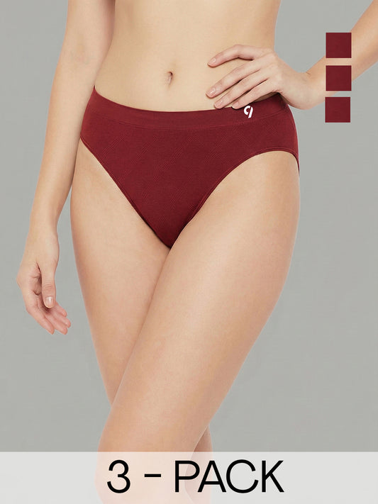 Women’s Seamless Ultra Soft & Breathable Mid Rise Panties (Pack Of 3)